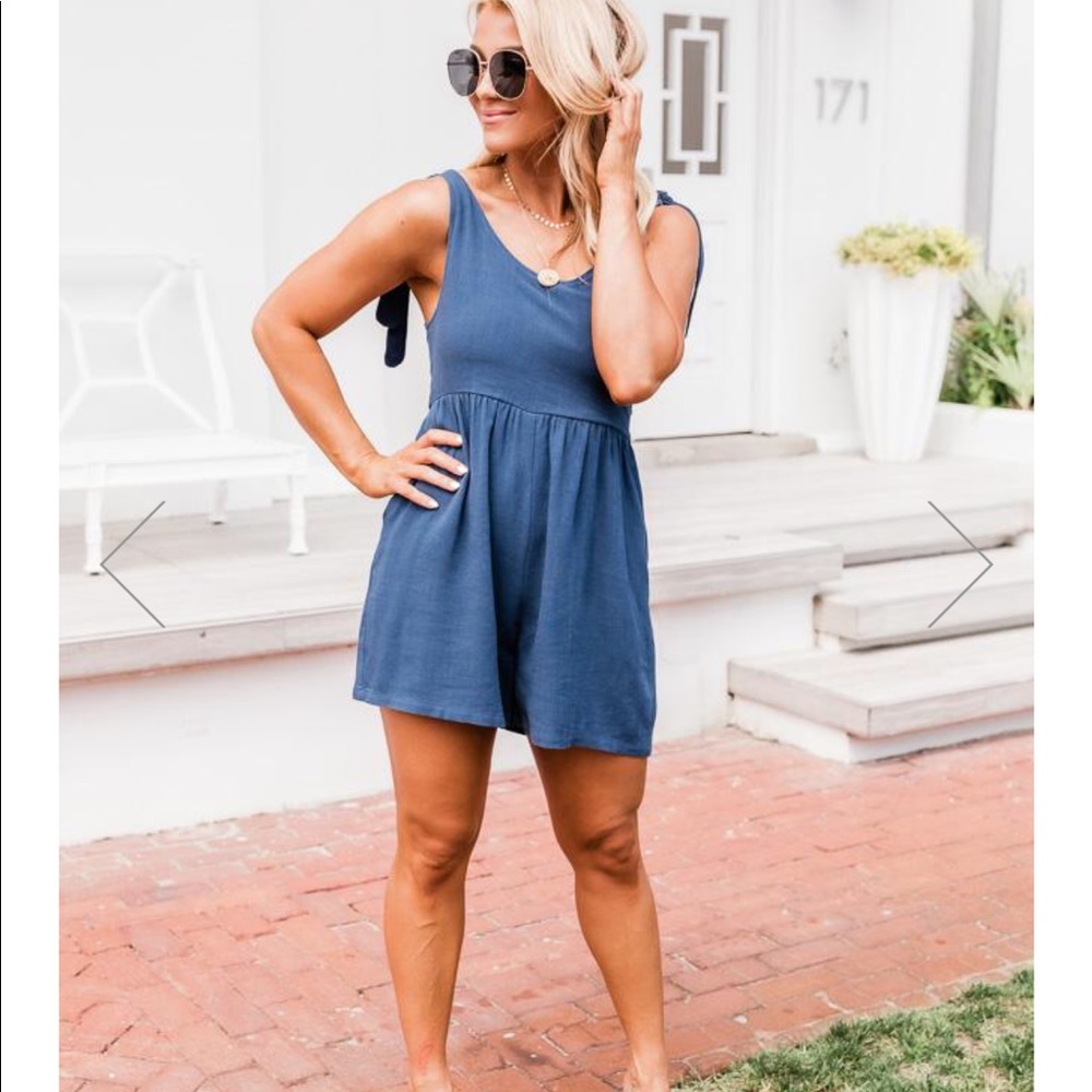 NWT NEVERWORN PinkLily stepping out navy romper